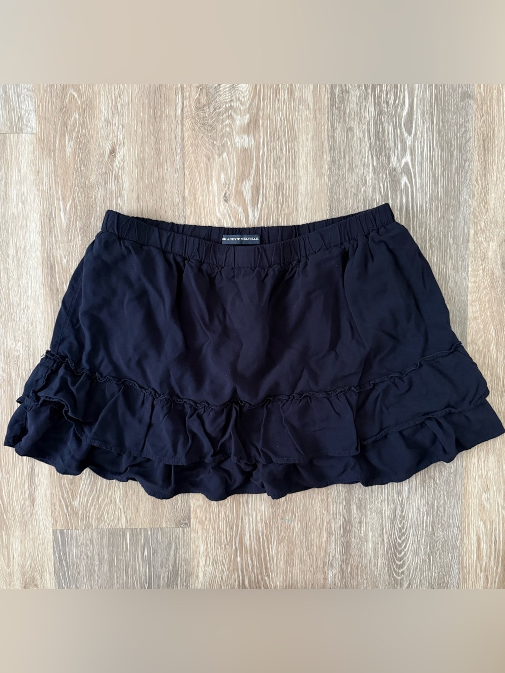 Brandy Melville Navy Blue Mini Ruffle Skirt